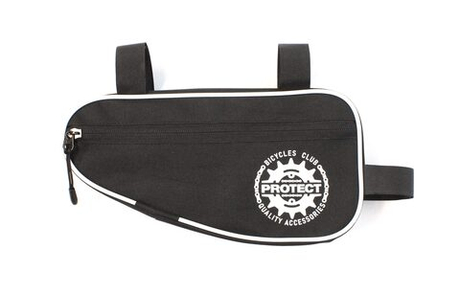 Велосумка под раму, р-р 26х13,5х5см, цвет черный/белый, PROTECT™