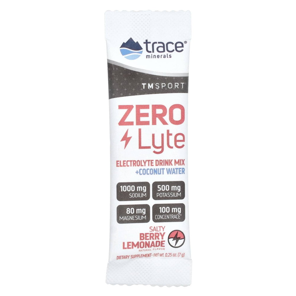 Trace, ZEROLyte, электролит и кокосовая вода, со вкусом лимонада с солеными ягодами, 30 пакетиков по 7 г (0,25 унции)