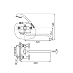 Смеситель для ванны и раковины 1/2 кер F2619-2 FRAP с картр перекл КРЕСТ (хром, латунь)