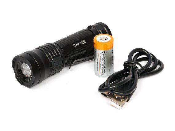 Ручной фонарь Skywoods Mystic 1000 люмен USB-Type C холодный свет IP67