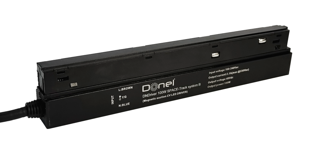 Блок питания 100W 48V 2А устанавливаемый в шинопровод Space Track , L233xW22xH25 мм, черный