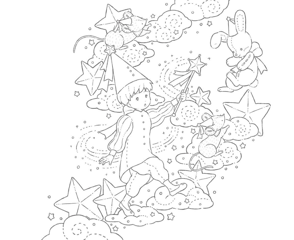 [Vol.8] Midnight tea party of stuffed animals. Coloring Book