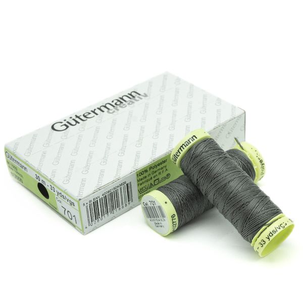 Нитки отделочные Gutermann Top Stitch 30 (30 метров), 5 кат. | 701 стальной серый
