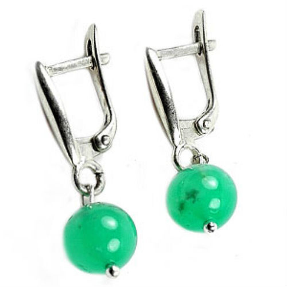 Серьги "Бон-бон 8" хризопраз