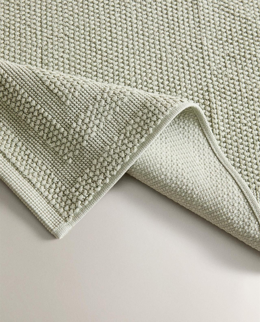 Zara Home - Нескользящий коврик для ванной из хлопка, синий, 50x70 см