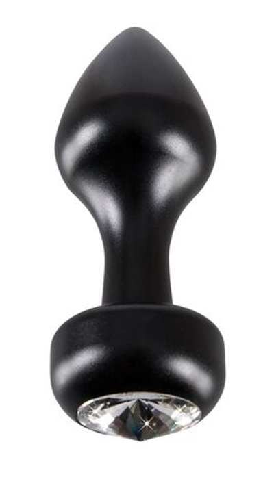 Анальная втулка Diamond Plug M - 8 см. (Цвет: черный)