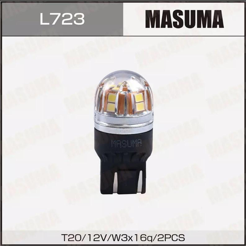 Лампа светодиодная 12V 21/5W 2х-контактная без цоколя T20 W3х16q Masuma LED (к-т 2шт)