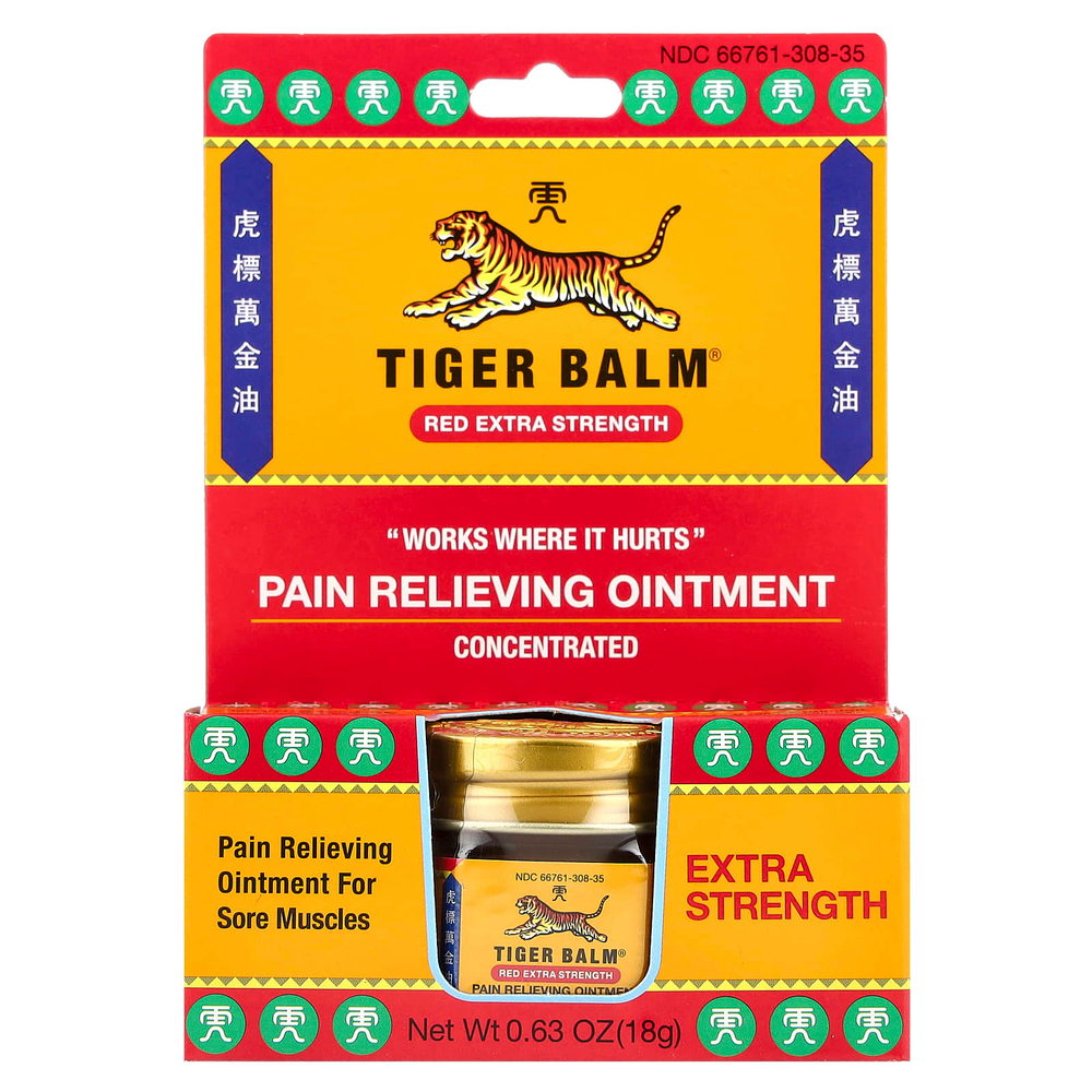Tiger Balm, обезболивающая мазь, 18 г (0,63 унции)
