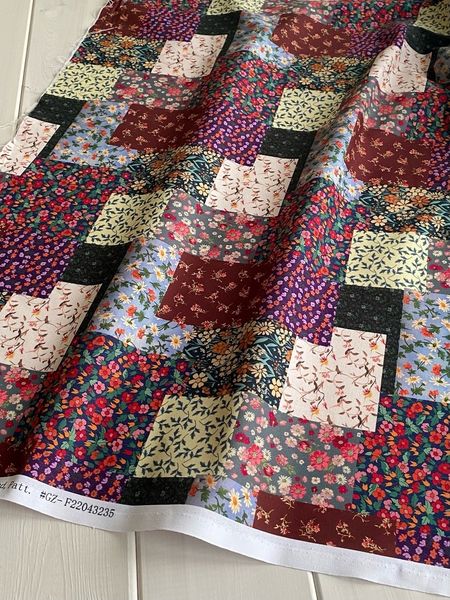 ЛЕНИВЫЙ ПЭЧВОРК, бордовый, 100% хлопок, Handmade Fabrics 4