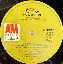 Виниловая пластинка Carpenters ‎– Now & Then LP