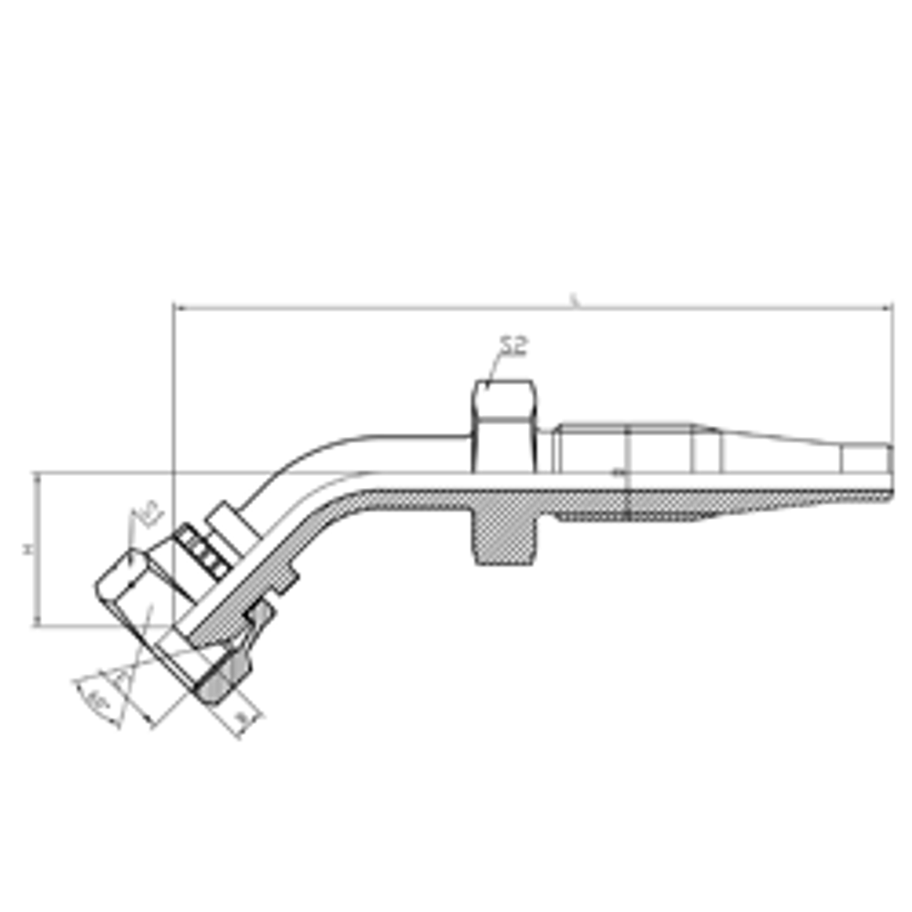 Фитинг DN 12 BSP (Г) 1/2 (45) многоразовый