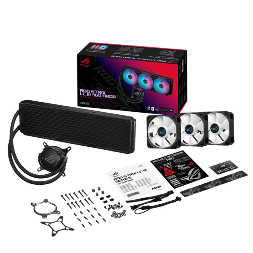 Водяное охлаждение CPU Asus ROG STRIX LC III 360 ARGB 120mm Liquid CPU Cooler, 3 x12cm PWM Fan, ARGB