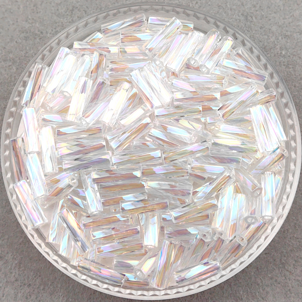 Стеклярус Miyuki Twisted Bugle, цвет #0250 (прозрачный, радужный)