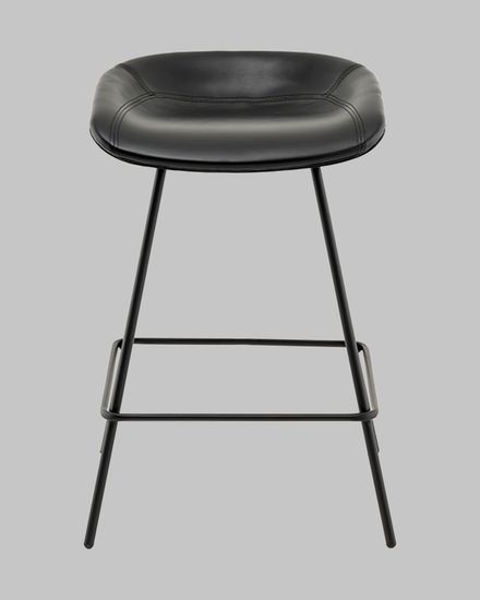 Стул полубарный Фуриоса экокожа чёрный