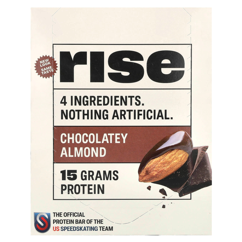 Rise Bar, Протеиновый батончик, шоколадный миндаль, 12 батончиков, 60 г (2,1 унции)