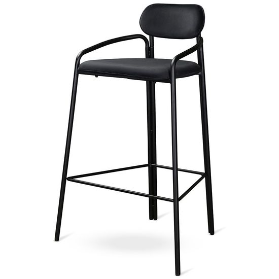 Стул барный ror, round, велюр, черный/черный