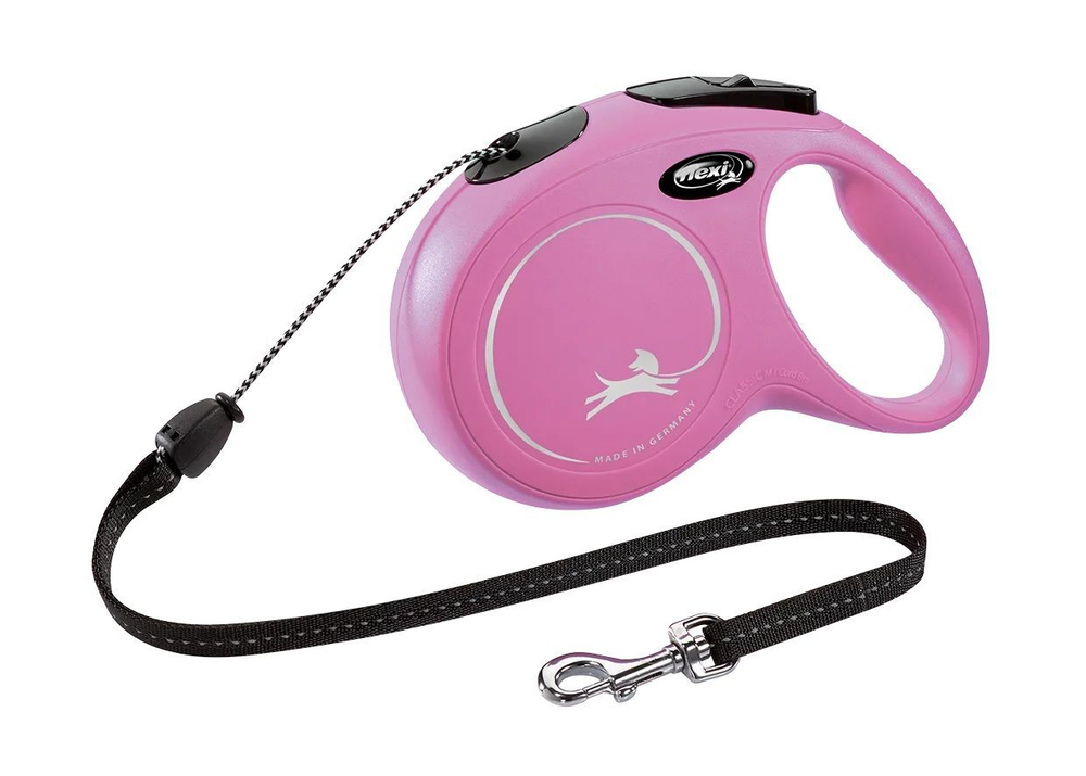 Поводок-рулетка Flexi New Classic cord M 8m 20 kg pink