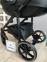 Коляска детская Peppy Zoom 2 в 1 (01) Черная экокожа / Мята экокожа