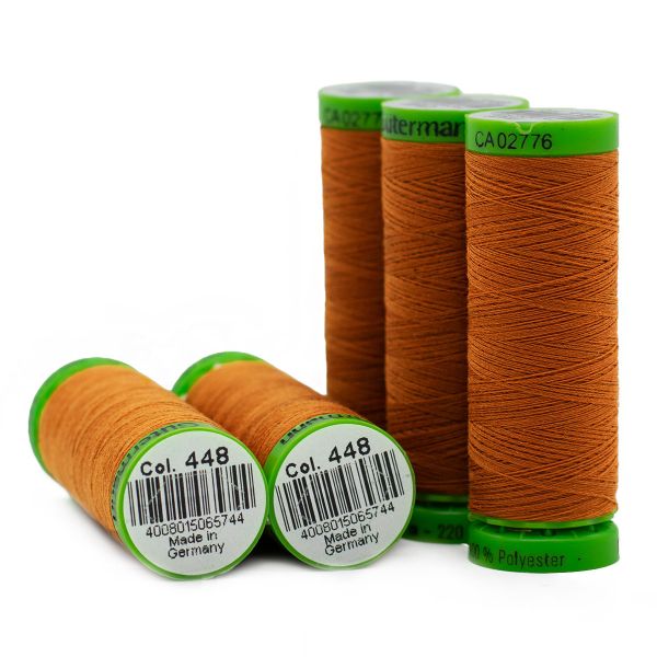 Нитки для тонких тканей Gutermann Extra Fine 150 (200 метров), 5 кат. | 448 шоколадная охра