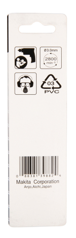 Сверло по металлу HSS-R 3х33x61, 2 шт. Makita D-38336 Металл HSS-R 3,0 x 33 х 61 мм 118 град 2 шт.