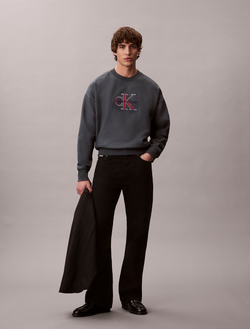 Свитшот Calvin Klein Premium Terry Monologo Relaxed Harlem Night Blue