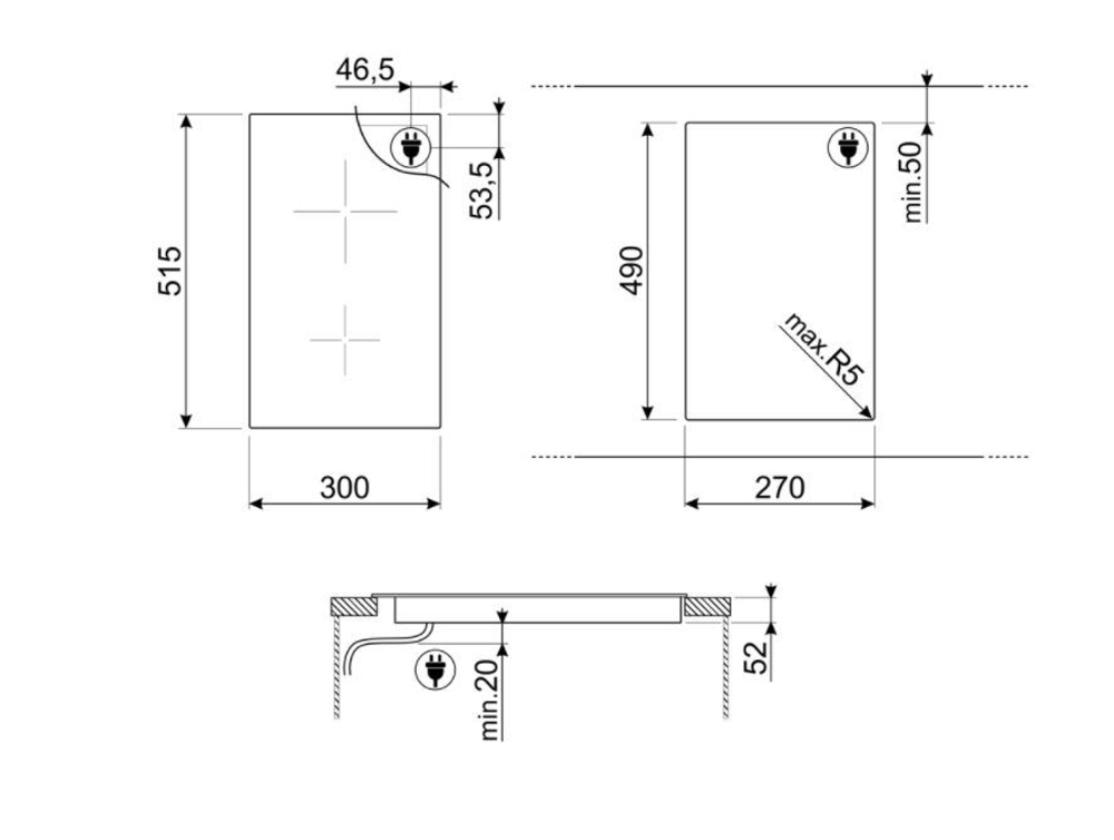 Индукционная варочная панель Smeg SI5322B
