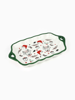 Блюдо керамическое «Новогодние олени», 23×13×2.5 см, ручная работа