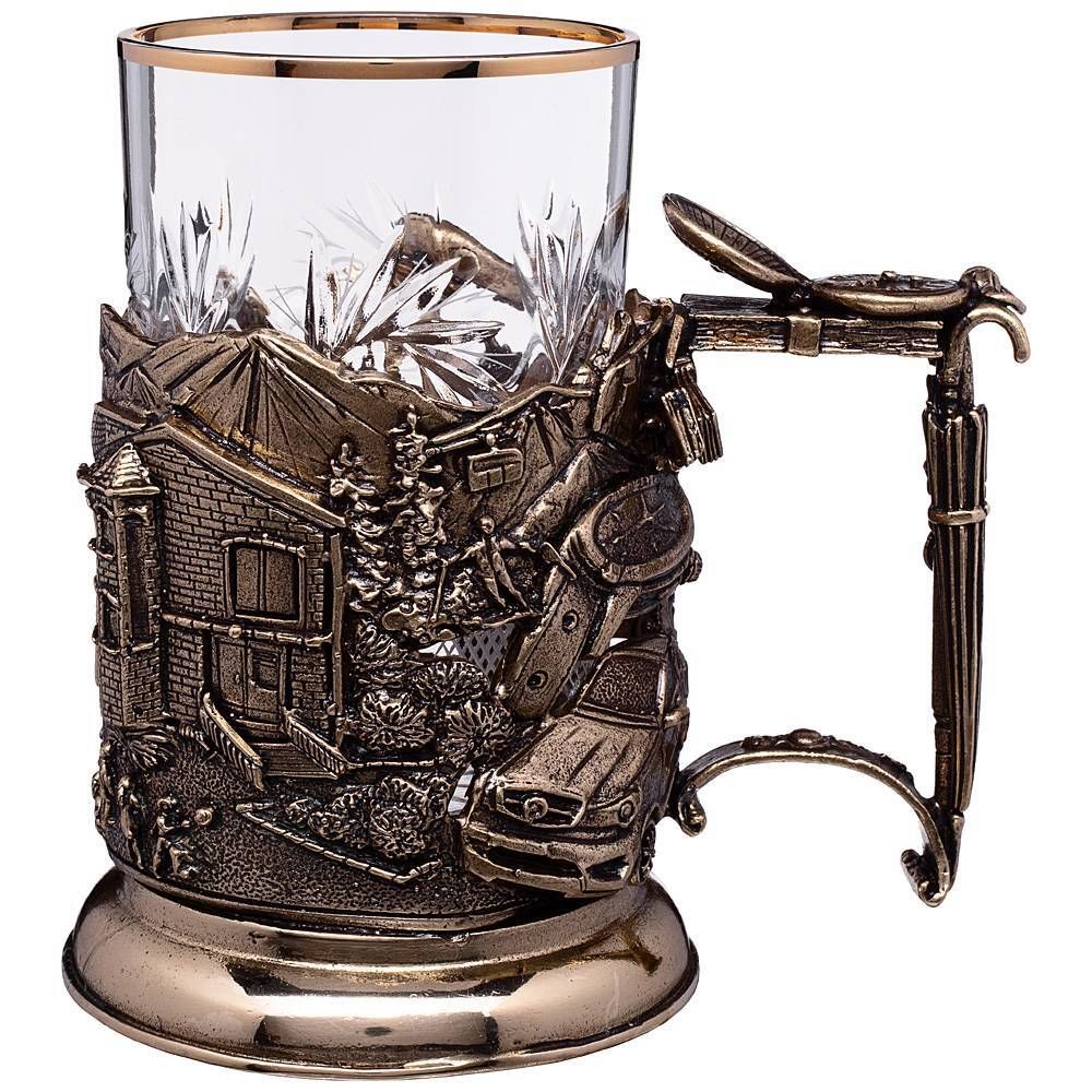 СТАКАН С ПОДСТАКАННИКОМ "УСПЕШНЫЙ ЧЕЛОВЕК" 250 МЛ