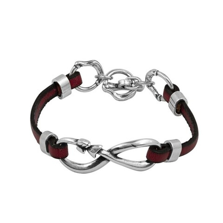 Браслет Ciclon из кожи и металла с серебряным покрытием Más Allá C213111-31-0