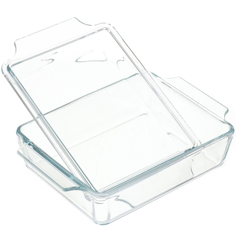 Форма для выпечки стекло, 1.5 л, прямоуг, с крыш, Y4-3578