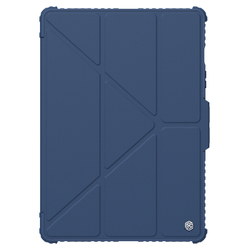 Чехол книжка синего цвета от Nillkin для планшета Samsung Galaxy Tab S9, серия Bumper Pro Case-Multi Angle Folding Style, с защитной шторкой для камеры