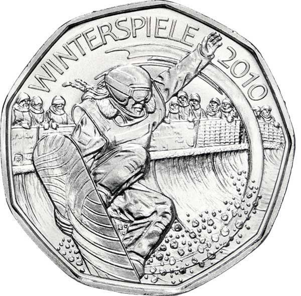 Austria 5 Euro 2010 – Vancouver Winter Olympics "Snowboard"