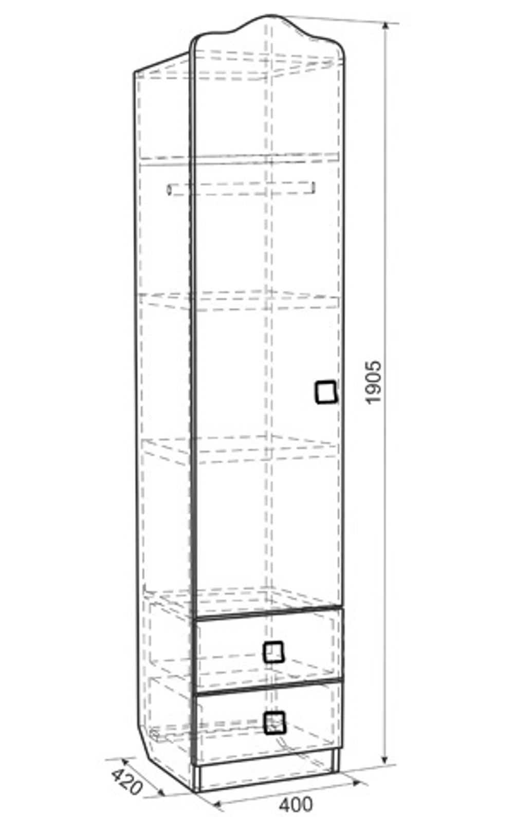 Фэнтези (Mebelson) Шкаф комбинированный (1 дверь)