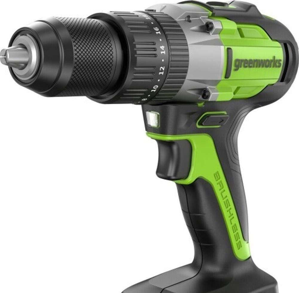 Дрель-шуруповерт аккумуляторная GREENWORKS GD24DD60 ударная, 24V, АКБ 4Ач и ЗУ 3704107CUB