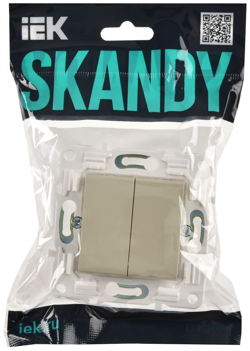 SKANDY Выключатель 2-клавишный перекрестный 10А SK-V06B бежевый IEK