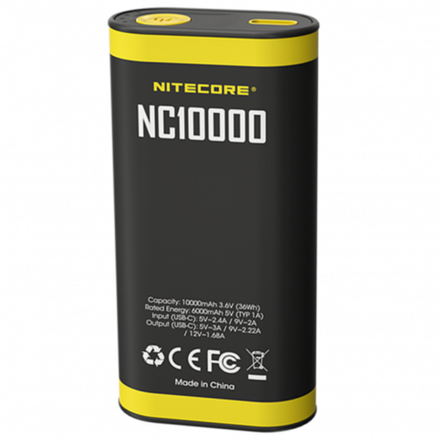 Портативный аккумулятор Nitecore NC10000 Highland Power Bank 10000mAh  20 Вт, PD+QC 3.0 с фонариком