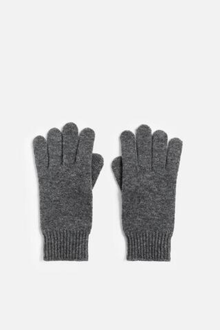 ZARA ПЕРЧАТКИ ИЗ ШЕРСТИ И КАШЕМИРА, СЕРЫЙ