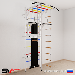 Шведская стенка Sv Sport усиленная 657 (Турник рукоход/Брусья/Скамья/Канат/Лестница/Трапеция)