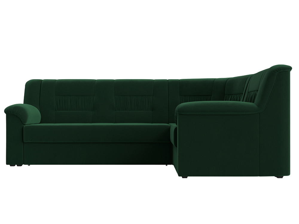 Диван угловой Карелия правый угол, Зеленый, Велюр, 113343