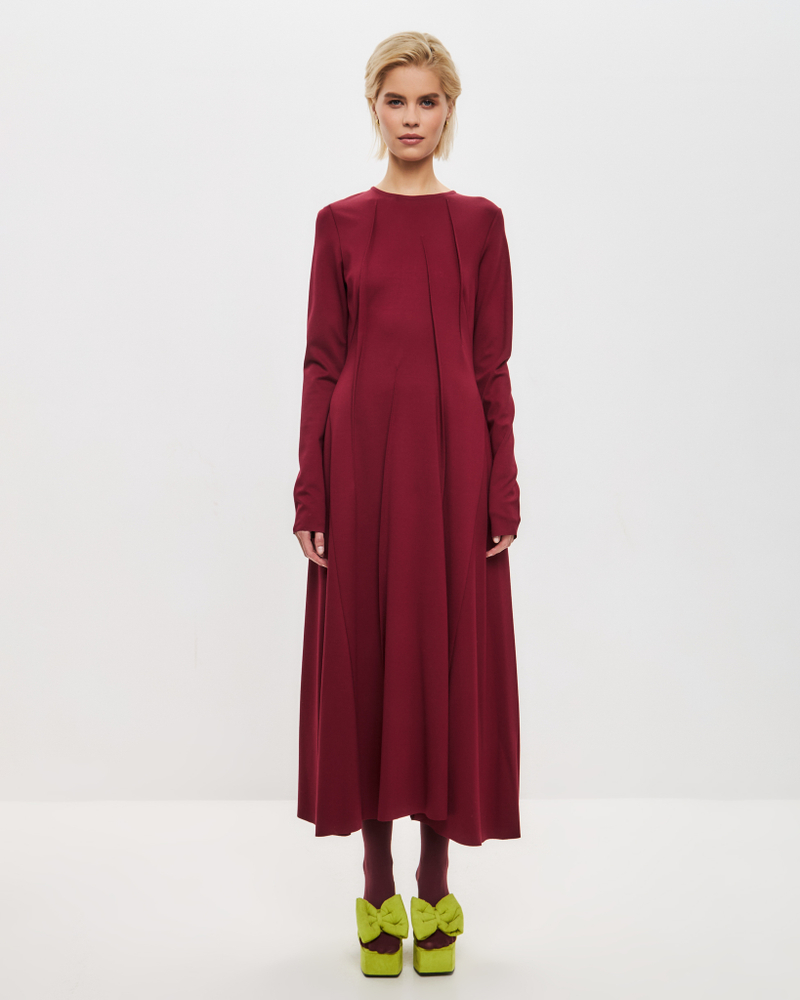 Платье трикотажное с хаотичными защипами PINCH