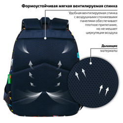 Рюкзак BRAUBERG KIDS SET, с пеналом в комплекте, 2 отделения, "Space infinity", 37x28x16 см, 272099