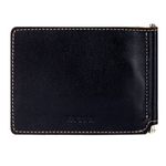 Зажим для купюр FABULA "Kansas", натуральная кожа, отстрочка, тиснение, 105х86 мм, черный, Z.6.TX