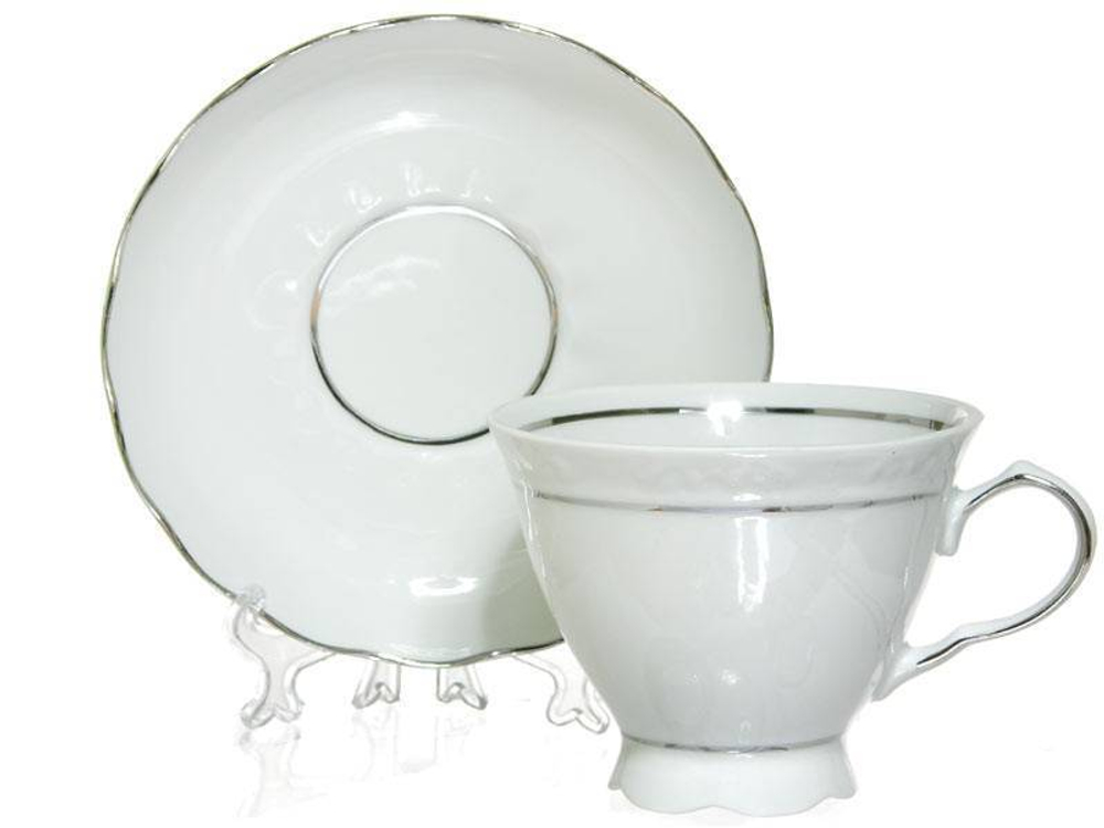 Чайный сервиз 14 предметов форма Надежда Платиновый