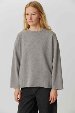 Объемный топ из светло-серого хлопка