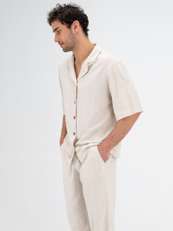 Костюм льняной с брюками. Песок