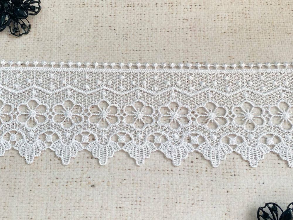 Кружево плетеное, ш. 8,5 см, белый