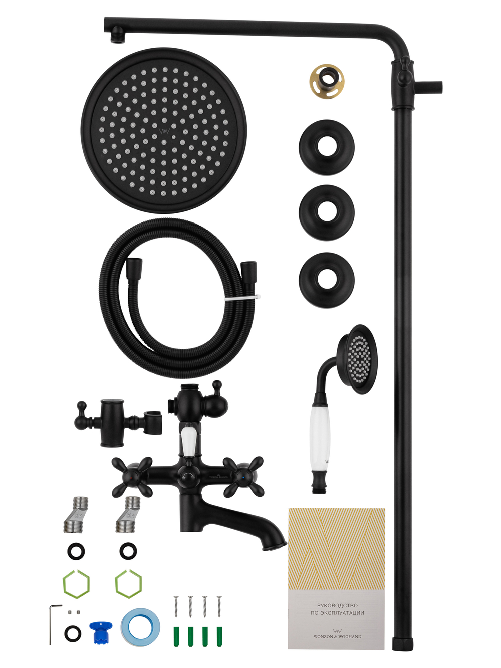Душевая система WONZON & WOGHAND RETRO, Черный матовый (WW-88739020-MB)