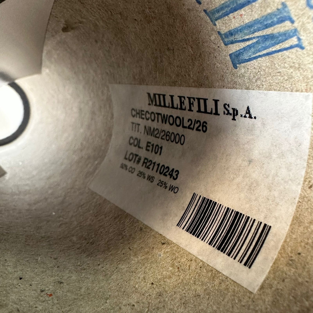 CHECOTWOOL - Millefili; 25% меринос, 50% хлопок, 25% кашемир; 1300м/100гр, (2/26); col. Е101, цвет: серый