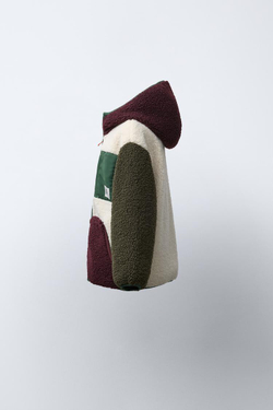 ZARA КУРТКА В ТИЛЕ КОЛОР-БЛОК, ЭКРЮ/ХАКИ