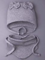 Шапка для девочки с ушками осенняя и снуд